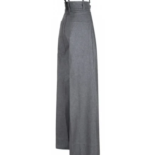 The Attico Trousers-- Grey Wide Leg Trousers - Exclusive Luxury Collection - Avvenice