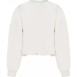 The Attico Sweatshirts-- Ivory Cotton Maeve Logo Embossed Cotton Sweatshirt - Exclusive Luxury Collection - Avvenice