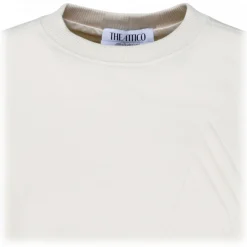 The Attico Sweatshirts-- Ivory Cotton Maeve Logo Embossed Cotton Sweatshirt - Exclusive Luxury Collection - Avvenice
