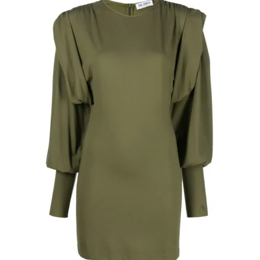 The Attico Dresses-- Quinn Mini Dress in Olive - Exclusive Luxury Collection - Avvenice