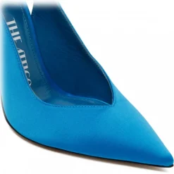 The Attico Shoes-- Turquoise Fabric and Leather Ankle Tied Pumps - Exclusive Luxury Collection - Avvenice