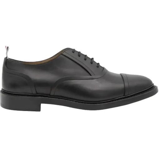Thom Browne Shoes-- Black Oxford Cap Toe Shoes - Exclusive Luxury Collection - Avvenice