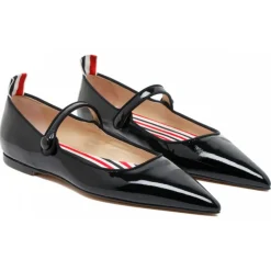 Thom Browne Shoes-- Black Pointed Flat - Exclusive Luxury Collection - Avvenice
