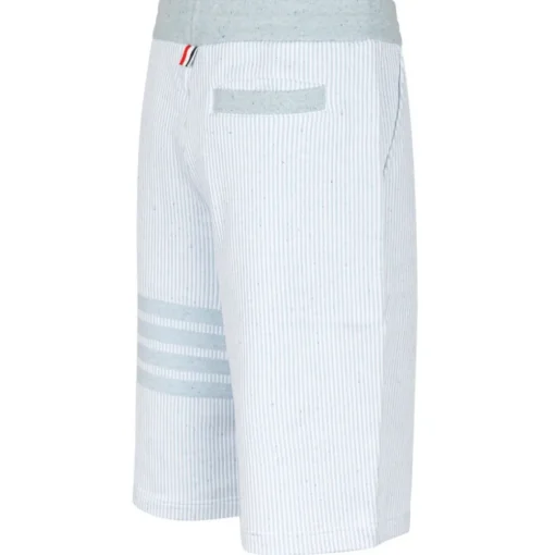 Thom Browne Trousers-- Light Blue 4-Bar Striped Shorts - Exclusive Luxury Collection - Avvenice