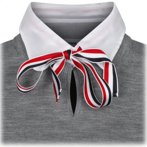 Thom Browne T-shirt-- Light Grey Pullover Combo Shirt - Exclusive Luxury Collection - Avvenice