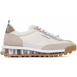 Thom Browne Shoes-- Med Brown Leather Tech Runner low Top Sneakers - Exclusive Luxury Collection - Avvenice