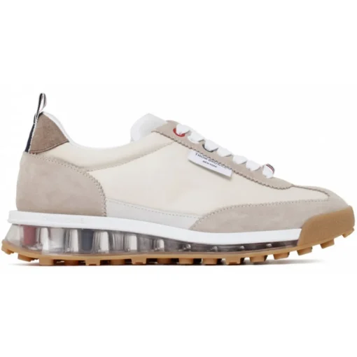 Thom Browne Shoes-- Med Brown Leather Tech Runner low Top Sneakers - Exclusive Luxury Collection - Avvenice