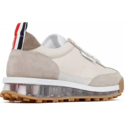 Thom Browne Shoes-- Med Brown Leather Tech Runner low Top Sneakers - Exclusive Luxury Collection - Avvenice