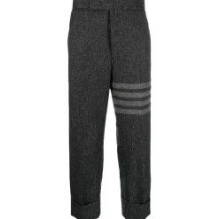Thom Browne Trousers-- Plain Weave 4-Bar Low Rise Trousers - Exclusive Luxury Collection - Avvenice