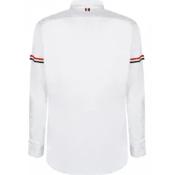 Thom Browne Shirts-- White Oxford Classic Armbands Shirt - Exclusive Luxury Collection - Avvenice