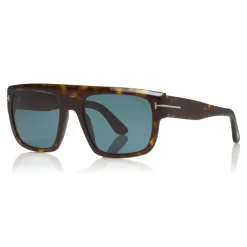 Tom Ford Eyewear Sunglasses & Eyewear-Tom Ford - Alessio Sunglasses - Squared Acetate Sunglasses - Havana - FT0699 - Sunglasses - - Avvenice