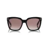 Tom Ford Eyewear Sunglasses & Eyewear-Tom Ford - Amarra Sunglasses - Squared Acetate Sunglasses - Black - FT0502 - Sunglasses - - Avvenice