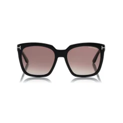 Tom Ford Eyewear Sunglasses & Eyewear-Tom Ford - Amarra Sunglasses - Squared Acetate Sunglasses - Black - FT0502 - Sunglasses - - Avvenice
