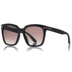 Tom Ford Eyewear Sunglasses & Eyewear-Tom Ford - Amarra Sunglasses - Squared Acetate Sunglasses - Black - FT0502 - Sunglasses - - Avvenice