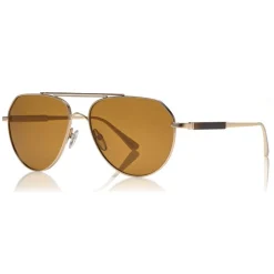 Tom Ford Eyewear Sunglasses & Eyewear-Tom Ford - Andes Sunglasses - Pilot Metal Style Sunglasses - Rose Gold Brown - FT0670 - Sunglasses - - Avvenice