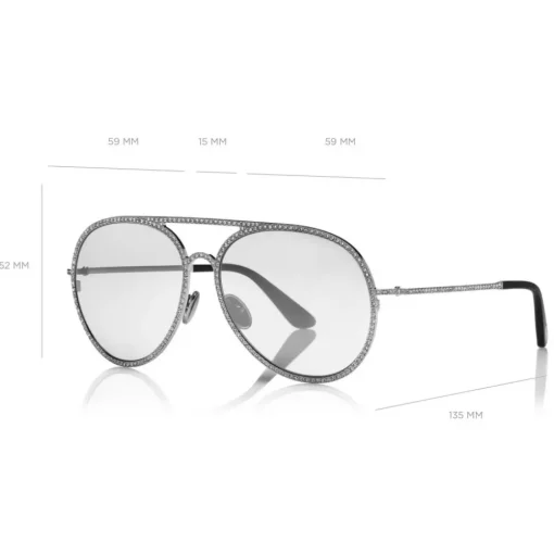 Tom Ford Eyewear Sunglasses & Eyewear-Tom Ford - Antibes Sunglasses - Pilot Metal Sunglasses - White Gold - FT0728 - Sunglasses - - Avvenice