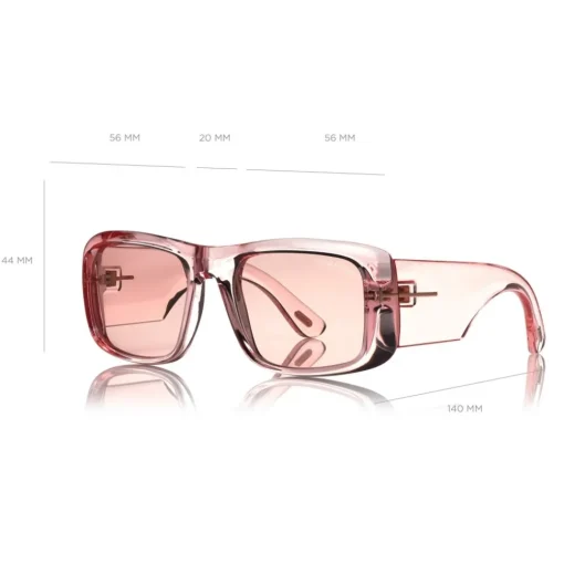 Tom Ford Eyewear Sunglasses & Eyewear-Tom Ford - Aristotele Sunglasses - Square Acetate Sunglasses - FT0731 - Pink - - Avvenice