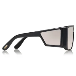 Tom Ford Eyewear Sunglasses & Eyewear-Tom Ford - Atticus Sunglasses - Oversize Rectangular Acetate Sunglasses - FT0710 - Black Smoke - - Avvenice