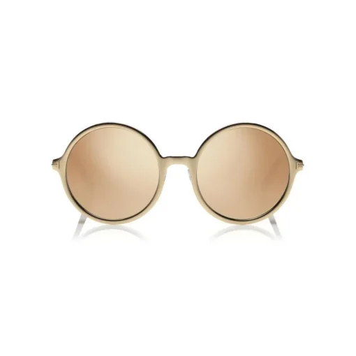 Tom Ford Eyewear Sunglasses & Eyewear-Tom Ford - Ava Sunglasses - Round Metal Sunglasses - Rose Gold Brown - FT0572 - Sunglasses - - Avvenice
