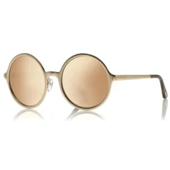 Tom Ford Eyewear Sunglasses & Eyewear-Tom Ford - Ava Sunglasses - Round Metal Sunglasses - Rose Gold Brown - FT0572 - Sunglasses - - Avvenice