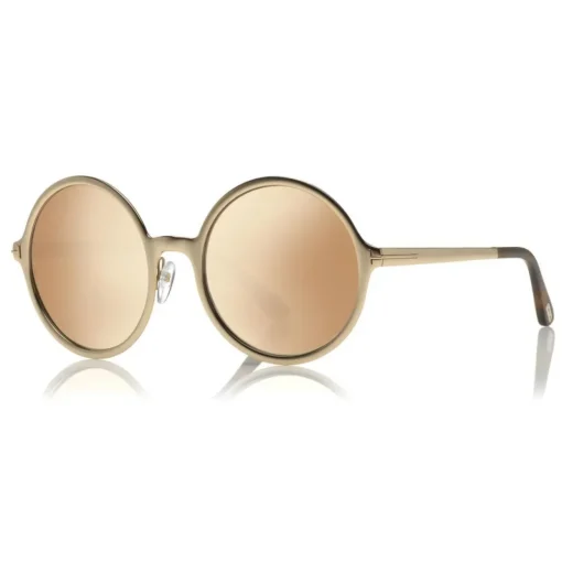 Tom Ford Eyewear Sunglasses & Eyewear-Tom Ford - Ava Sunglasses - Round Metal Sunglasses - Rose Gold Brown - FT0572 - Sunglasses - - Avvenice