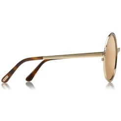 Tom Ford Eyewear Sunglasses & Eyewear-Tom Ford - Ava Sunglasses - Round Metal Sunglasses - Rose Gold Brown - FT0572 - Sunglasses - - Avvenice