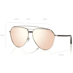 Tom Ford Eyewear Sunglasses & Eyewear-Tom Ford - Binx Sunglasses - Pilot Metal Sunglasses - Palladium - FT0681 - Sunglasses - - Avvenice