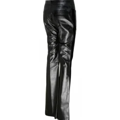 Tom Ford Trousers-- Black Calf Leather Flared Trousers - Exclusive Luxury Collection - Avvenice