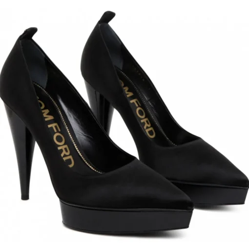 Tom Ford Shoes-- Black Calf Leather Platform Pumps - Exclusive Luxury Collection - Avvenice
