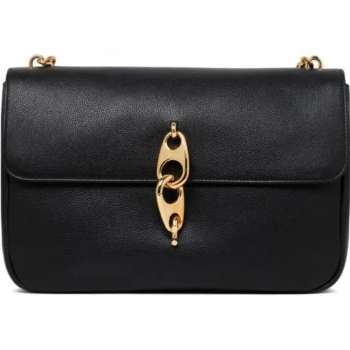 Tom Ford Bags-- Black Leather Chain Link Handle Tote Bag - Exclusive Luxury Collection - Avvenice