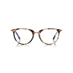 Tom Ford Eyewear Sunglasses & Eyewear-Tom Ford - Block Optical Glasses - Round Metal Optical Glasses - Light Havana - FT5640-B - Optical Glasses - - Avvenice
