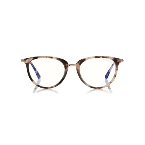 Tom Ford Eyewear Sunglasses & Eyewear-Tom Ford - Block Optical Glasses - Round Metal Optical Glasses - Light Havana - FT5640-B - Optical Glasses - - Avvenice
