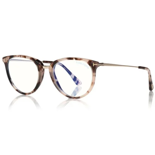 Tom Ford Eyewear Sunglasses & Eyewear-Tom Ford - Block Optical Glasses - Round Metal Optical Glasses - Light Havana - FT5640-B - Optical Glasses - - Avvenice