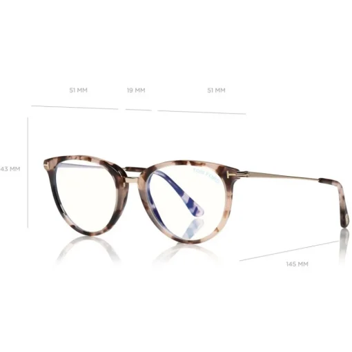 Tom Ford Eyewear Sunglasses & Eyewear-Tom Ford - Block Optical Glasses - Round Metal Optical Glasses - Light Havana - FT5640-B - Optical Glasses - - Avvenice
