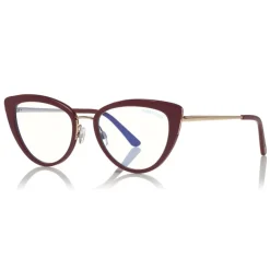 Tom Ford Eyewear Sunglasses & Eyewear-Tom Ford - Block Optical Glasses - Cat-Eye Metal Optical Glasses - Violet - FT5580-B - Optical Glasses - - Avvenice