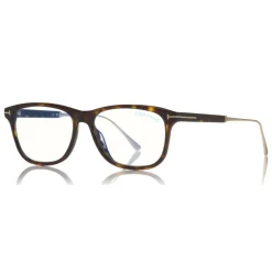 Tom Ford Eyewear Sunglasses & Eyewear-Tom Ford - Blue Block Optical Glasses - Square Optical Glasses - Dark Havana - FT5589-B - Optical Glasses - - Avvenice