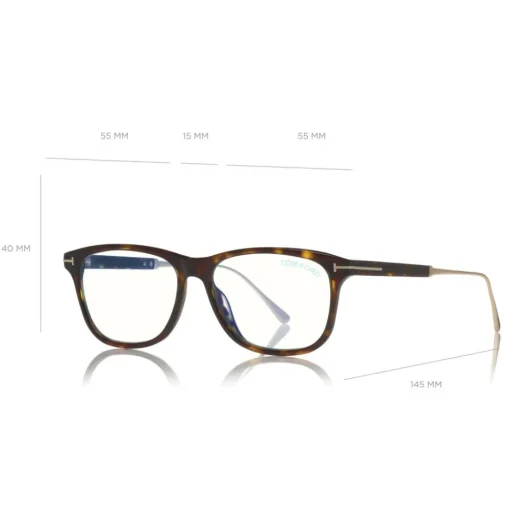 Tom Ford Eyewear Sunglasses & Eyewear-Tom Ford - Blue Block Optical Glasses - Square Optical Glasses - Dark Havana - FT5589-B - Optical Glasses - - Avvenice