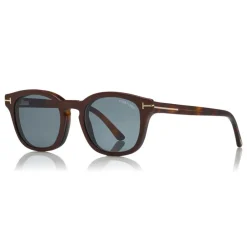 Tom Ford Eyewear Sunglasses & Eyewear-Tom Ford - Blue Block Optical Glasses - Round Optical Glasses - Dark Havana Blue - FT5532-B - Optical Glasses - - Avvenice