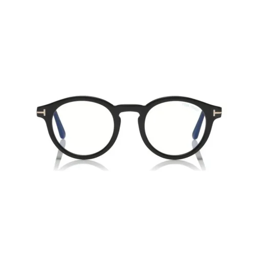 Tom Ford Eyewear Sunglasses & Eyewear-Tom Ford - Blue Block Optical Glasses - Round Acetate Optical Glasses - Black - FT5529-B - Optical Glasses - - Avvenice