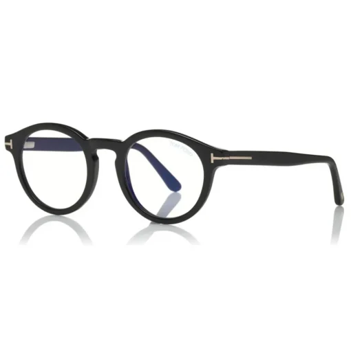 Tom Ford Eyewear Sunglasses & Eyewear-Tom Ford - Blue Block Optical Glasses - Round Acetate Optical Glasses - Black - FT5529-B - Optical Glasses - - Avvenice
