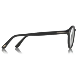 Tom Ford Eyewear Sunglasses & Eyewear-Tom Ford - Blue Block Optical Glasses - Round Acetate Optical Glasses - Black - FT5529-B - Optical Glasses - - Avvenice