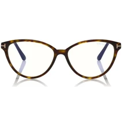 Tom Ford Eyewear Sunglasses & Eyewear-Tom Ford - Blue Block Optical Glasses - Cat-Eye Optical Glasses - Dark Havana - FT5545-B - Optical Glasses - - Avvenice