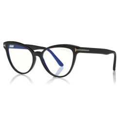 Tom Ford Eyewear Sunglasses & Eyewear-Tom Ford - Blue Block Optical Glasses - Cat-Eye Optical Glasses - Black - FT5639-B - Optical Glasses - - Avvenice