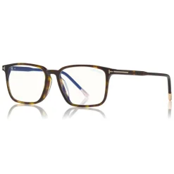 Tom Ford Eyewear Sunglasses & Eyewear-Tom Ford - Blue Block Optical Glasses - Square Optical Glasses - Dark Havana - FT5607-B - Optical Glasses - - Avvenice
