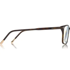 Tom Ford Eyewear Sunglasses & Eyewear-Tom Ford - Blue Block Optical Glasses - Square Optical Glasses - Dark Havana - FT5607-B - Optical Glasses - - Avvenice