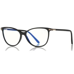 Tom Ford Eyewear Sunglasses & Eyewear-Tom Ford - Blue Block Optical Glasses - Round Acetate Optical Glasses - Black - FT5616-B - Optical Glasses - - Avvenice