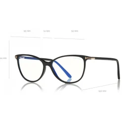 Tom Ford Eyewear Sunglasses & Eyewear-Tom Ford - Blue Block Optical Glasses - Round Acetate Optical Glasses - Black - FT5616-B - Optical Glasses - - Avvenice