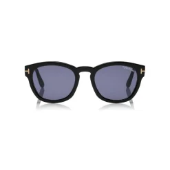 Tom Ford Eyewear Sunglasses & Eyewear-Tom Ford - Bryan Sunglasses - Round Acetate Sunglasses - Black - FT0590 - Sunglasses - - Avvenice