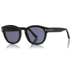 Tom Ford Eyewear Sunglasses & Eyewear-Tom Ford - Bryan Sunglasses - Round Acetate Sunglasses - Black - FT0590 - Sunglasses - - Avvenice