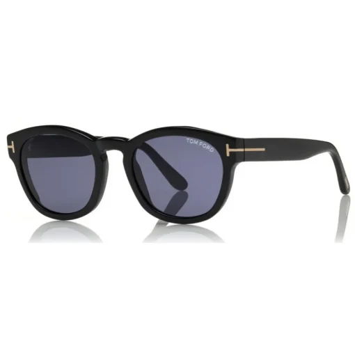 Tom Ford Eyewear Sunglasses & Eyewear-Tom Ford - Bryan Sunglasses - Round Acetate Sunglasses - Black - FT0590 - Sunglasses - - Avvenice